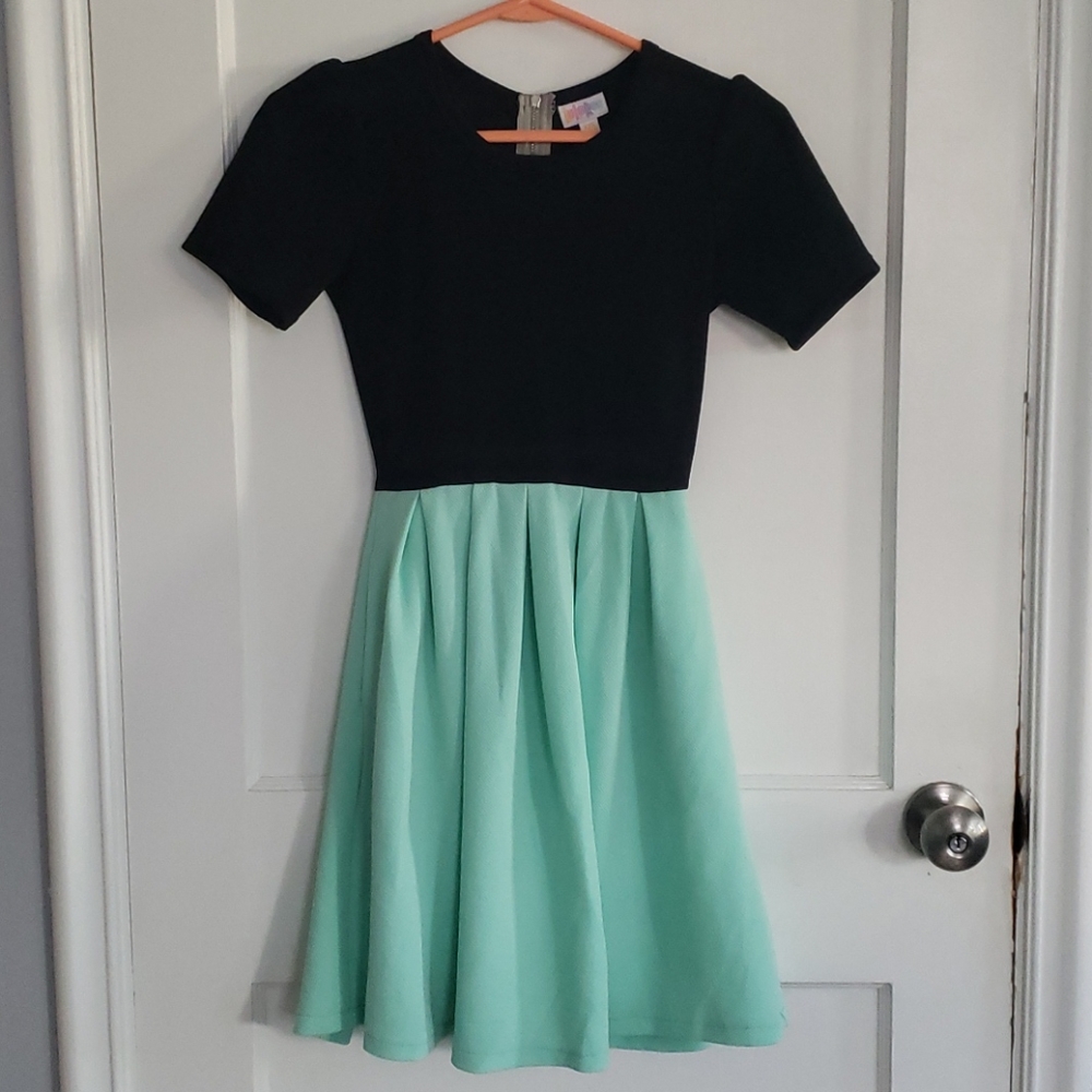 Black & mint green color block dress Amelia dress
